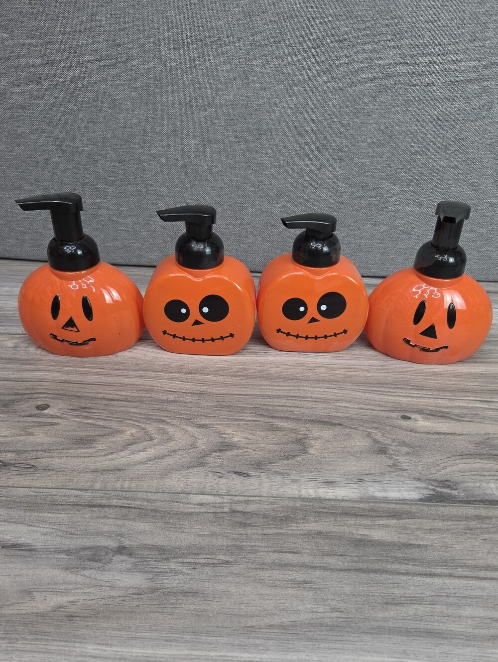 Bath & Body Works Halloween Pumpkin Soap Dispenser Bottles Set of 4 Empty